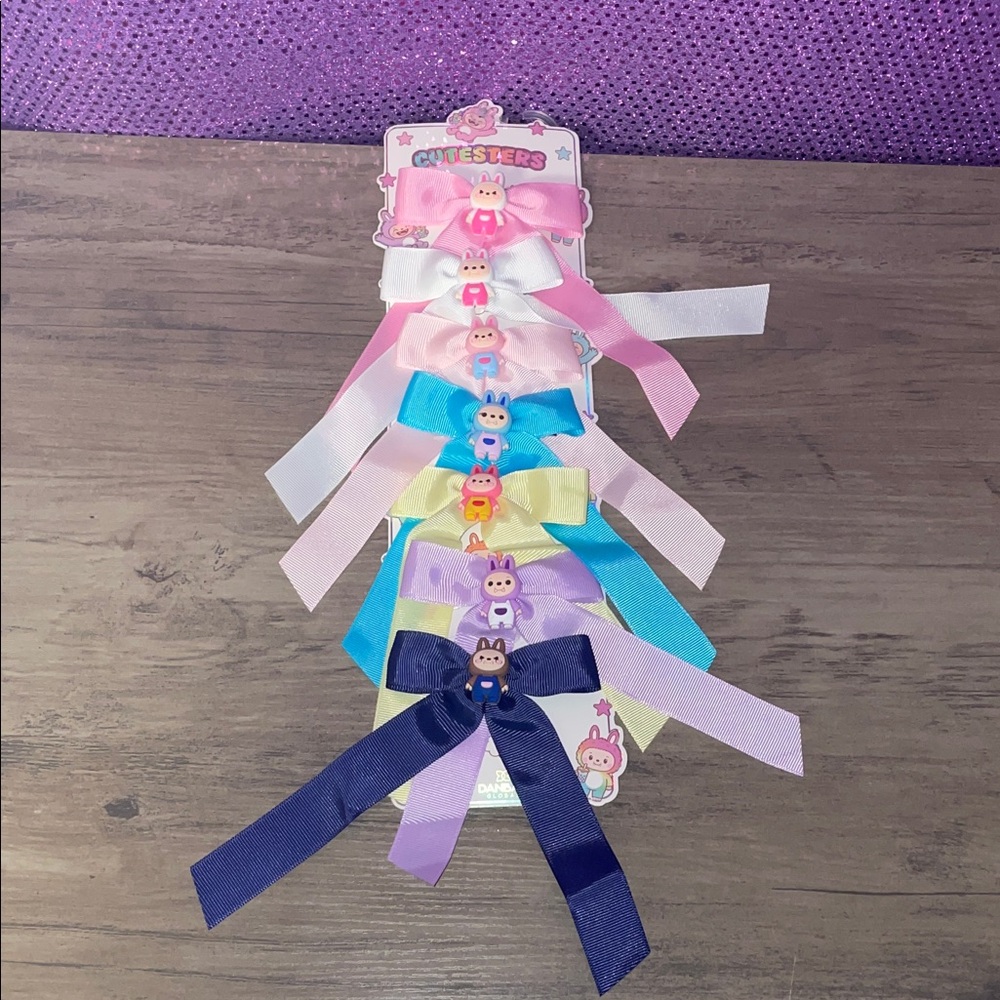 La Boo-Boo Inspired Hair Bow Set | Cute Pastel Ribbon Bows | New